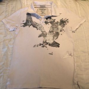 White designed polo American Eagle